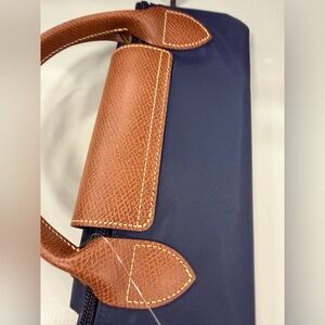 Elegant Navy and Brown Handbag